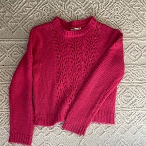 Woven Heart Size Medium Hot Pink knitted sweater